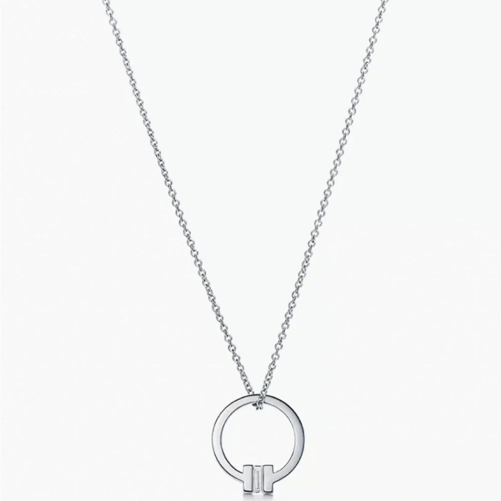 Tiffany T collection white gold diamond necklace - Picture 2 of 5